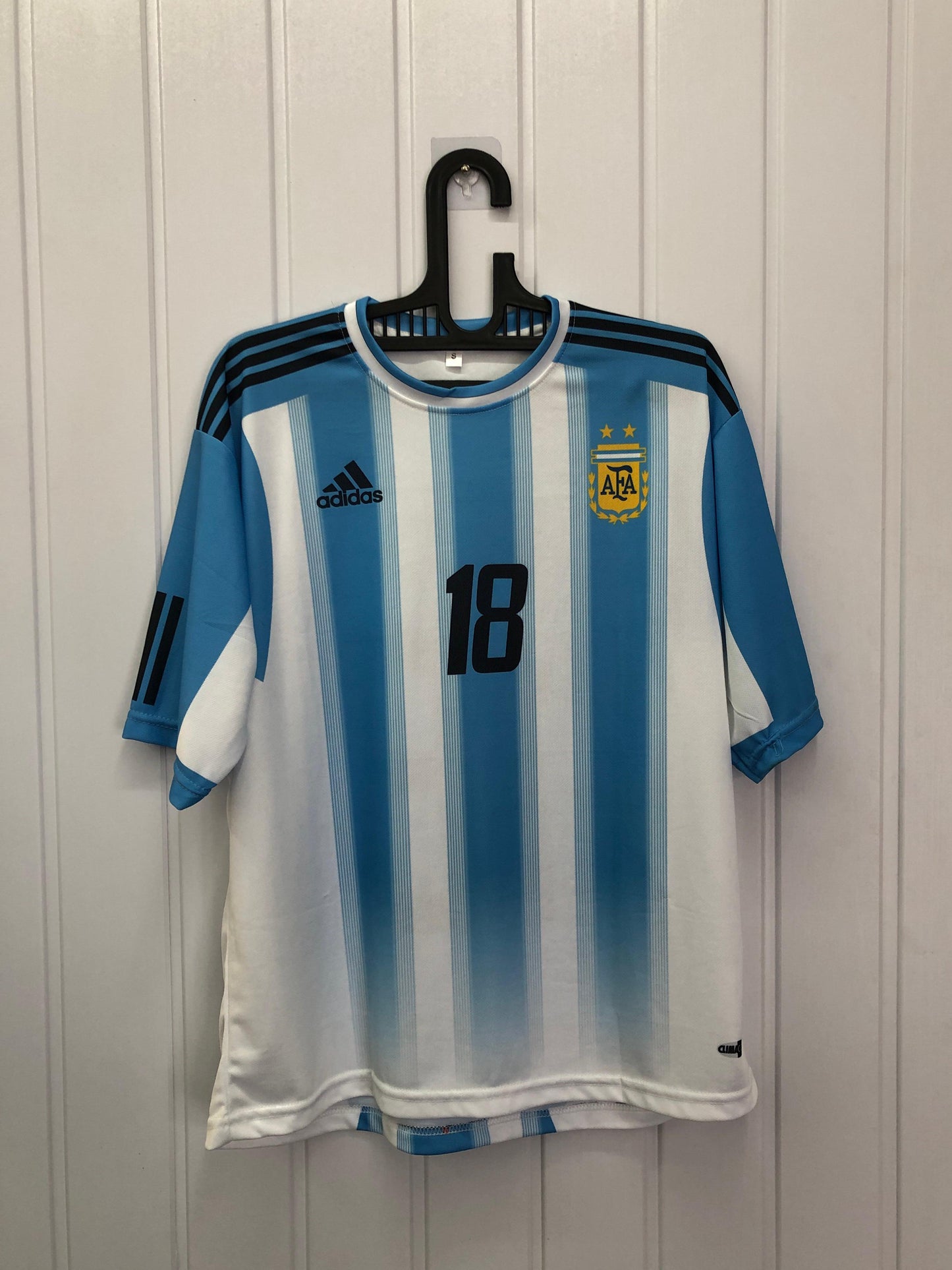 2005 ADIDAS ARGENTINA  MESSI 18 HOME SOCCER JERSEY