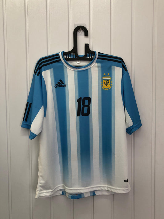 2005 ADIDAS ARGENTINA  MESSI 18 HOME SOCCER JERSEY