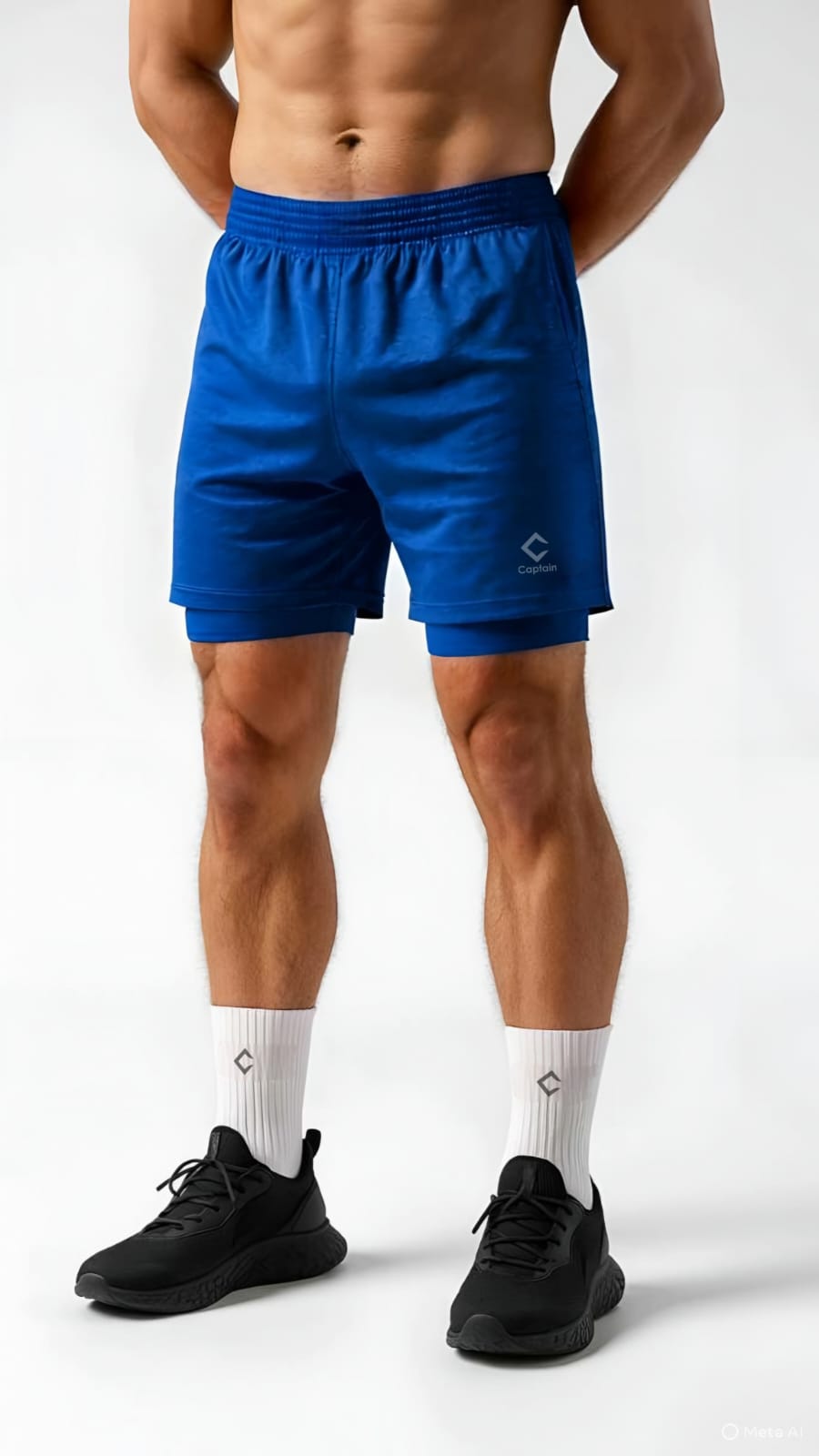 CAPTAIN DUAL LAYER SOCCER PLUS, COMPRESSION INNER LAYER, OUTER LAYER SPORTS AND MULTIPURPOSE SHORTS,GYM,CYCLING,REGULAR SHORTS